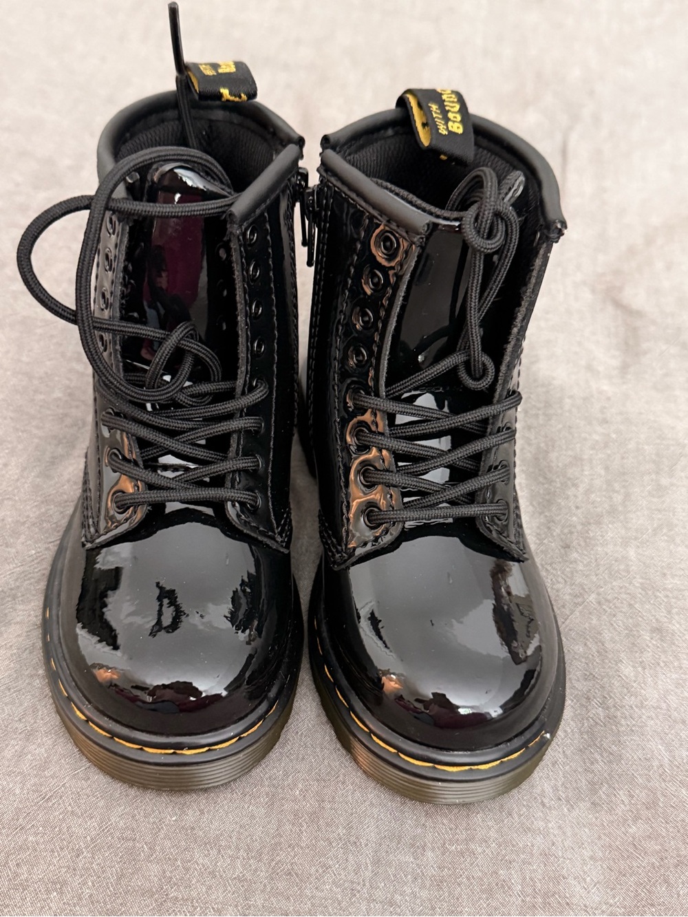 Dr martens Black Patent Lace-Up Combat Boots